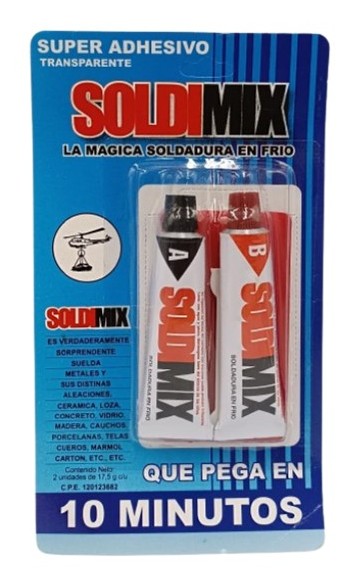 ACERO PLASTICO 10 MIN.(2 UNID. 17.5 grs c/u). SOLDIMIX