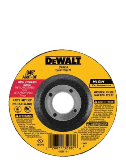 DISCO DE CORTE 4 1/2" DEWALT EXTRA FINO DW8424 (USA)