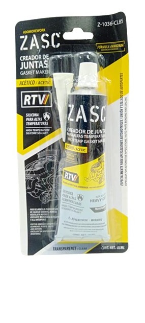 SILICON TRANSPARENTE ALTA TEMPERATURA 85ML. ZASC