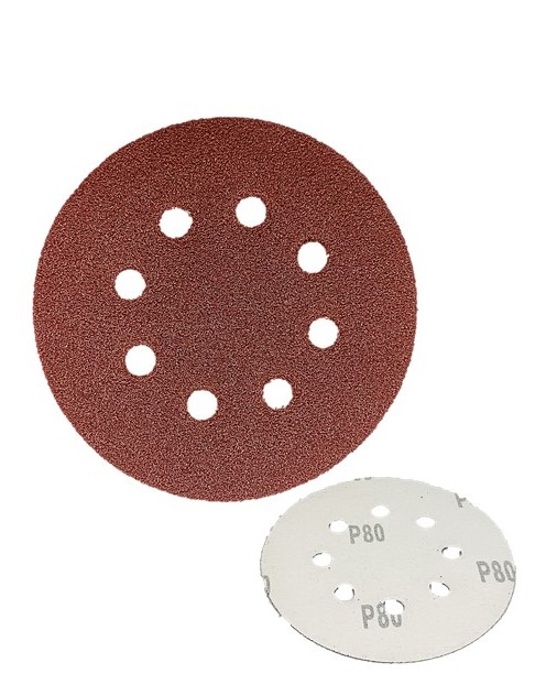 FIBRO DISCO 5"(125mm) P.80 CON VELCRO. DYLLU (10 PZS)