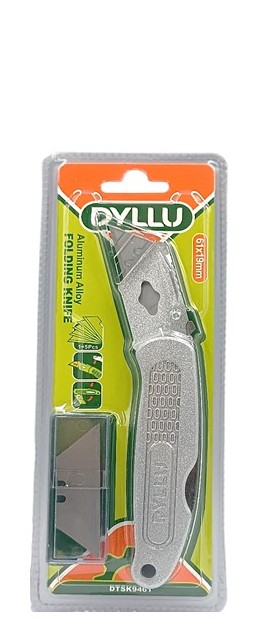 EXACTO MANGO METALICO PLEGABLE, 173 mm (1+5 CUCHILLAS). DYLLU