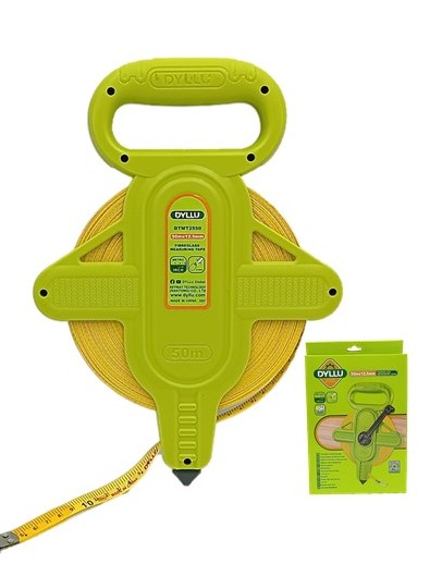CINTA METRICA DE FIBRA DE VIDRIO, C/CARRETE 50 mts X 12.5 mm. DYLLU