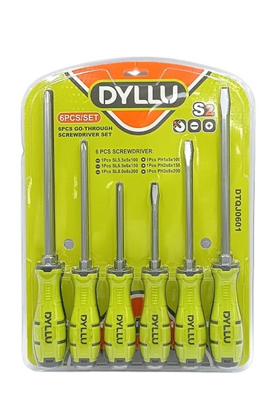 JUEGO DE DESTORNILLADORES DE IMPACTO 6 PZS (4",6",8"). DYLLU
