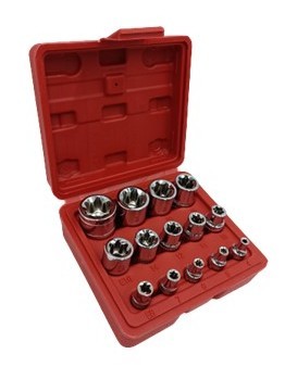 JUEGO DE DADOS TORX 14 PCS (CUADRANTE 1/4", 3/8", 1/2")