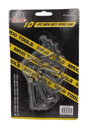 JUEGO DE LLAVES ALLEN 10 PZS (1.5 - 10mm). MAXI TOOLS