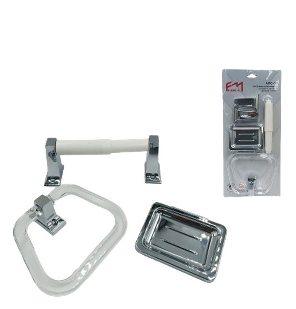 ACCESORIO PARA BAÑO (3 PZS) ABS CROMADA . FERMETAL
